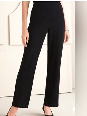 Chicos Travelers Slinky Black Pull On Pants Sz 2 Large